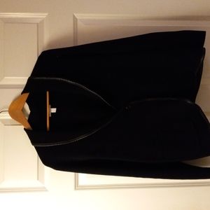 Charter Club Faux Leather Trim Black Jacket Size 1X